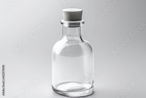 Empty transparent glass mason jar on white background. Can be use for medicine, cosmetic and other. Bottle Mockup. Generative AI.