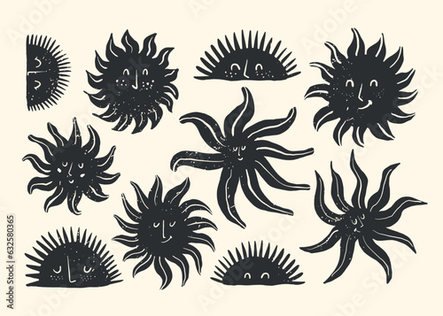 Groovy flowers vector illustration. Template for wallpaper, banner, postcard, poster, wall art, greeting card