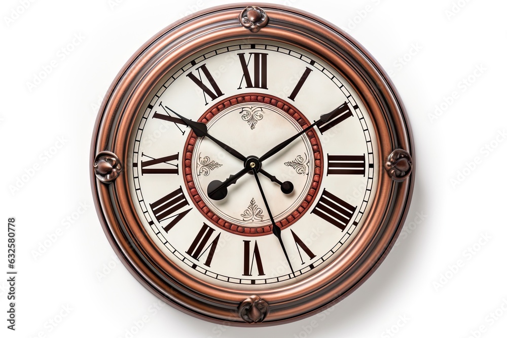 Timeless elegance. Closeup of isolated classic alarm clock on white background Timeless elegance. Closeup of isolated classic alarm clock on white background