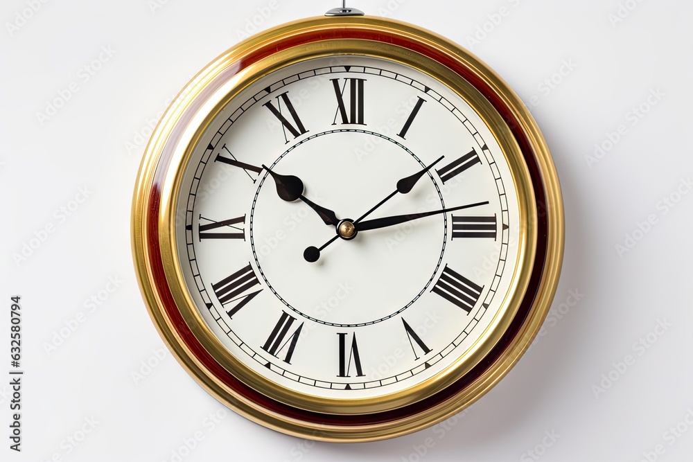 Timeless elegance. Closeup of isolated classic alarm clock on white background Timeless elegance. Closeup of isolated classic alarm clock on white background