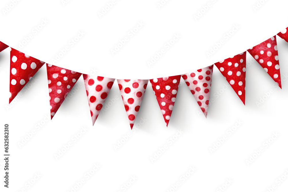 Carnival Garland With Red Flags On White Background. Generative AI Carnival Garland With Red Flags On White Background. Generative AI