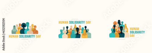 Set of illustrations for Human Solidarity Day. Modern colour design.