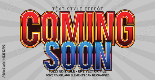 Coming Soon Text Style Effect. Editable Graphic Text Template.