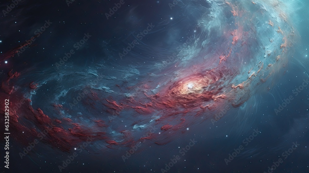 Galaxy in motion background in red and blue colors Galaxy in motion background in red and blue colors