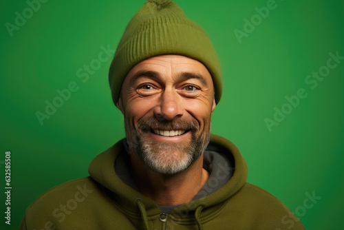 Contented 40s Male with Cozy Beanie