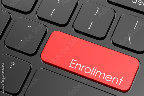 Enrollment on green laptop keyboard