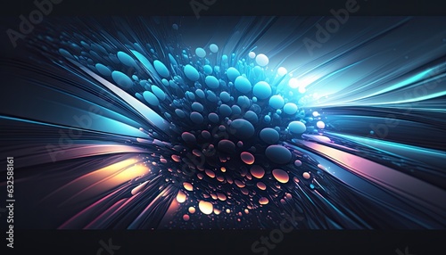a beautiful abstract bluecolored background with droplets flowing down, in the style of luminous 3d objects, colorful explosions, dark cyan, wallpaper photo