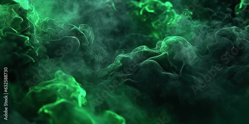 Green Dense Liquid Ink Smoky and Foggy Abstract Background AI Generative