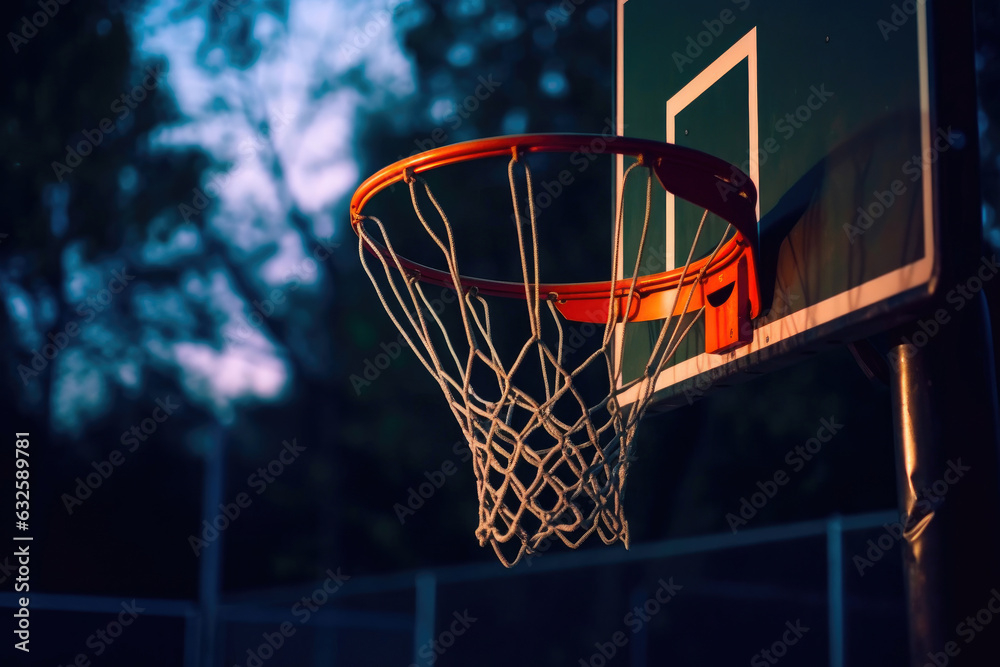 Basketball Hoop at Dusk