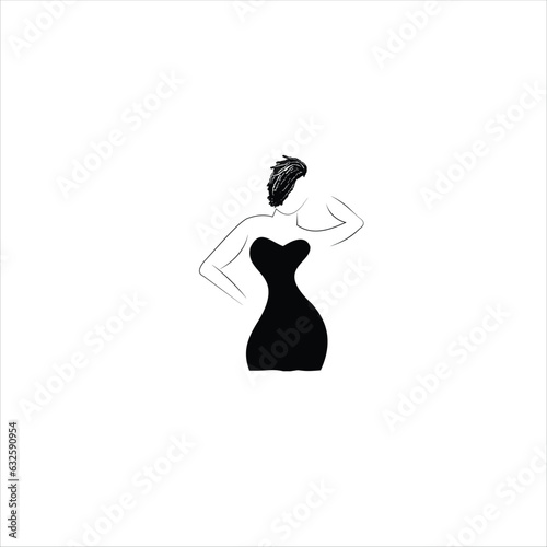 black and white silhouette of a lady
