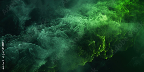 Green Liquid Paint Dense Smoky Abstract Foggy Background AI Generative