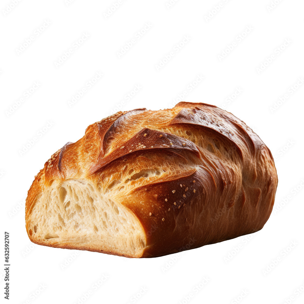 Freshly baked bread on a black surface seen from the side isolated Freshly baked bread on a black surface seen from the side isolated