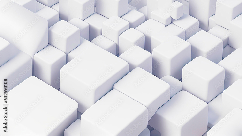 abstract background made of white 3D cubes ,cubism style wallpaper, 3D art print, Generative AI abstract background made of white 3D cubes ,cubism style wallpaper, 3D art print, Generative AI