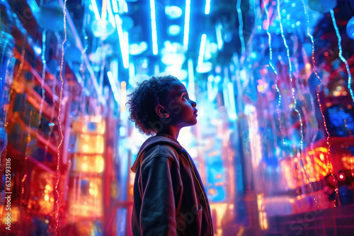 Fantastical Film Marvel: Child's Awe in Neon photo