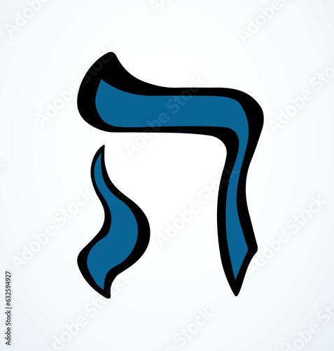 Vector drawing. Hebrew letter icon