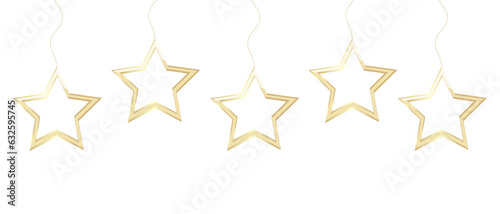 Christmas Luxury Golden Stars isolated on transparent background. Design of Premium Award background. Shiny overlay cover banner, posters, card. Award symbol. Vector illustration. 
