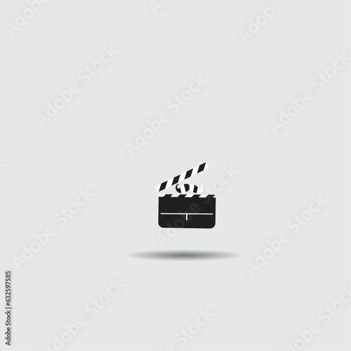 vector illustration of a logo with a clapper board and mustache inside
