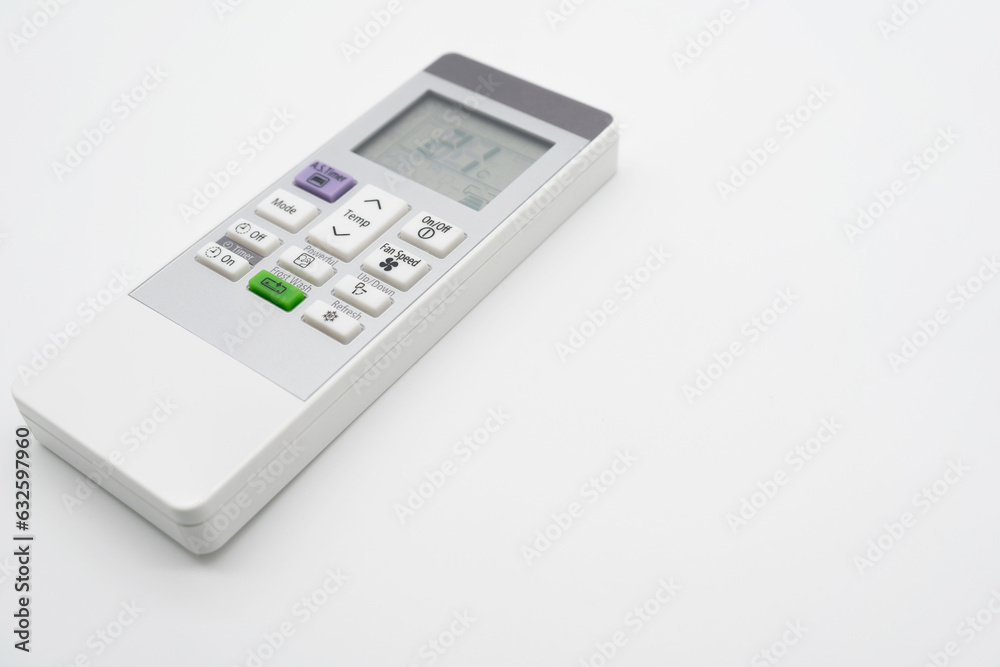 Remote control of air conditioner at 21 degrees Celsius. remote controller equipment with display. isolated background. Remote control of air conditioner at 21 degrees Celsius. remote controller equipment with display. isolated background.