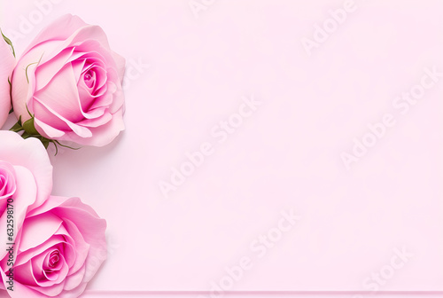 Blurred Elegance Pink Rose Horizontal Banner with Copy Space - Mockup Template for a Stunning Display Generative AI