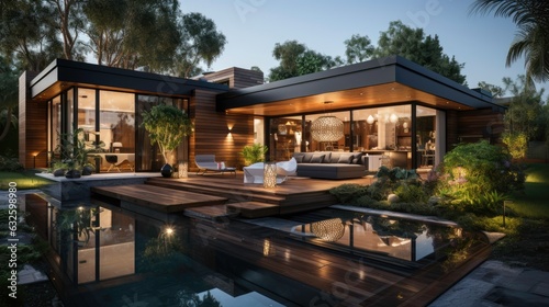 Modern villa  minimalist style. Generated by AI