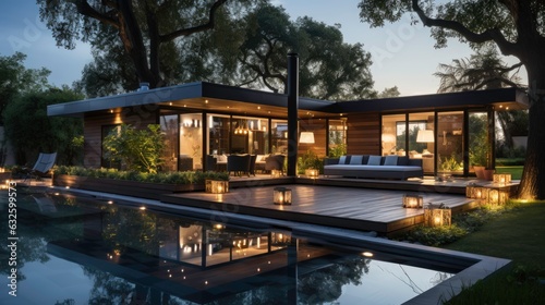 Modern villa, minimalist style. Generated by AI © DigitalMuseCreations
