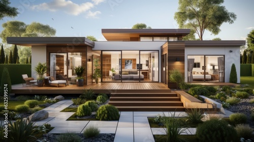 Modern villa  minimalist style. Generated by AI