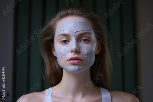 Applying Moisturizing Mask at Home Generative AI photo