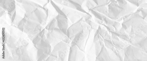 White paper is crumpled, background for various purposes, horizontal view white paper texture and background, crumpled white paper texture background. 