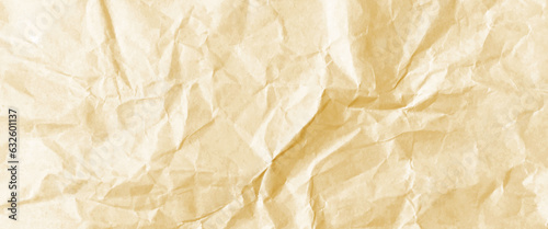 Creased Craft light brown color recyclable organic paper bag texture background, old dark brown crumpled paper texture, brown striped recycle Kraft paper, crumpled grunge texture sample.

