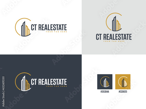 Logo template real estate, apartment, condo, house, rental, business. brand, branding, logotype, company, corporate, identity. Clean, modern and elegant style design