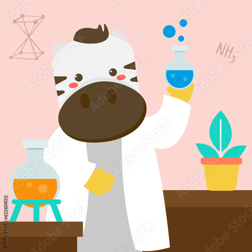 Animal scientist in laboratory with science equipment