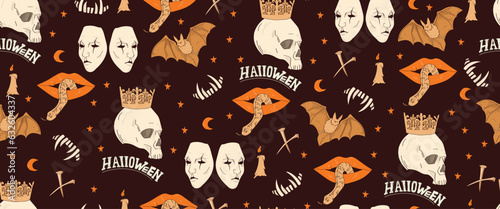 Halloween banner. Vector icon and collection element for Helloween party invitation, greeting cards, posters, web design.