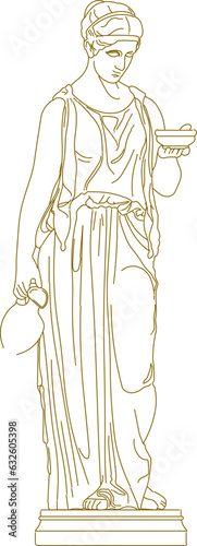 Vector sketch illustration design of classical detail roman greek roman deity statue design