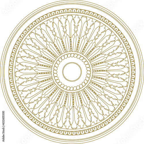 Vector sketch illustration design baground pattern rosette detailed classic roman greek floral style