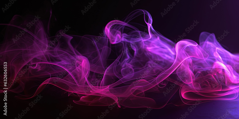 Fototapeta premium Very Detailed of Purple Color Neon Liquid Smoke Abstract Background AI Generative