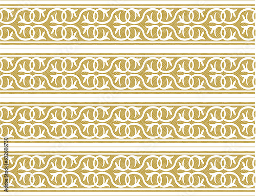Vector sketch illustration of traditional classic roman greek byzantium vintage gold pattern baground pattern design