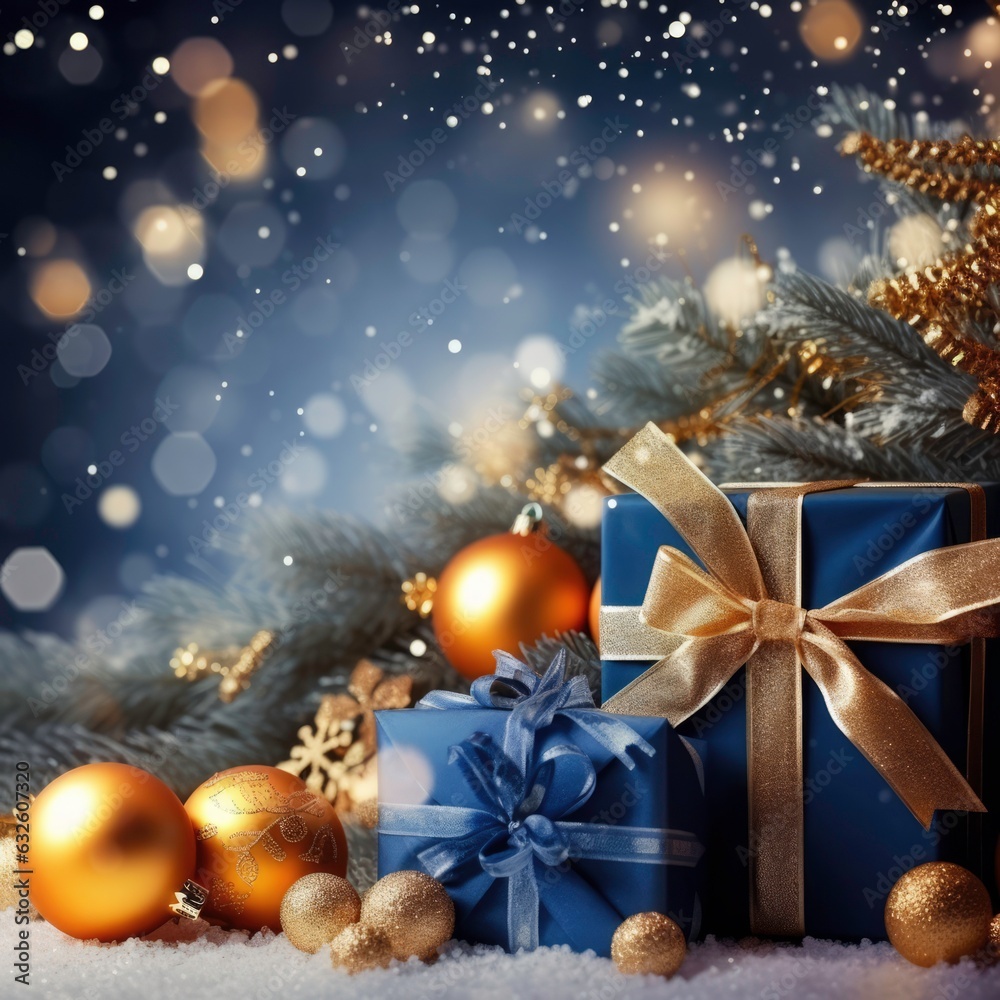 Christmas layout with gift or gift boxes. Generated by AI Christmas layout with gift or gift boxes. Generated by AI