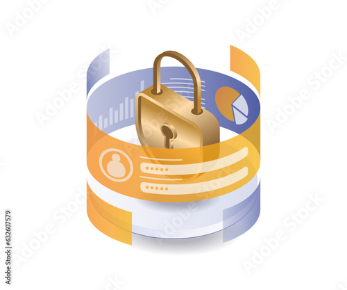 Analysis data security padlock