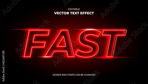 fast editable text style with red glow effect