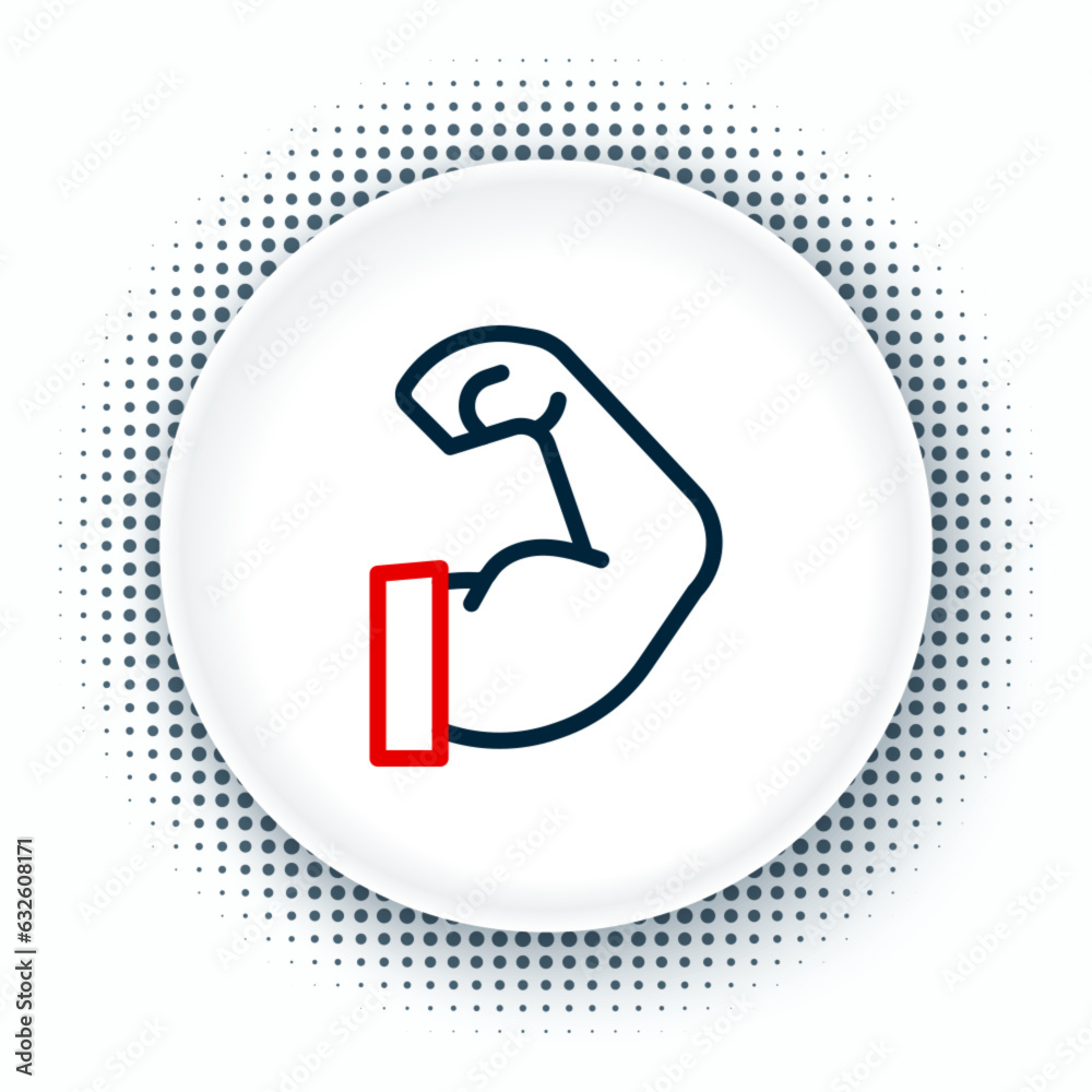 Line Bodybuilder showing his muscles icon isolated on white background. Fit fitness strength health hobby concept. Colorful outline concept. Vector Line Bodybuilder showing his muscles icon isolated on white background. Fit fitness strength health hobby concept. Colorful outline concept. Vector