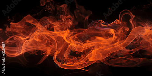 Neon Liquid Smoke Orange Color Very Detailed Abstract Background AI Generative