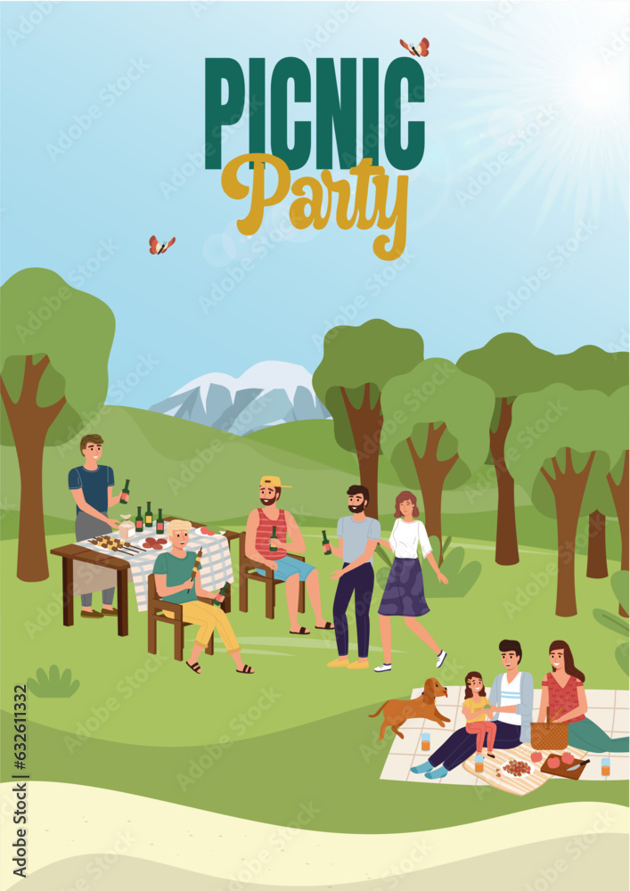 Fototapeta premium Picnic party poster