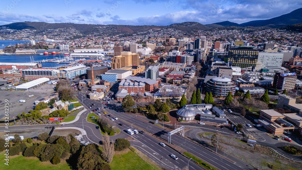 Aerial View of Hobart City