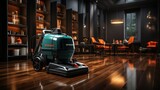 cleaning floor with machine, ai generative	