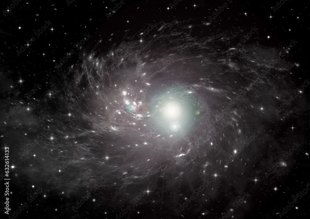 galaxy in a free space. 3D rendering