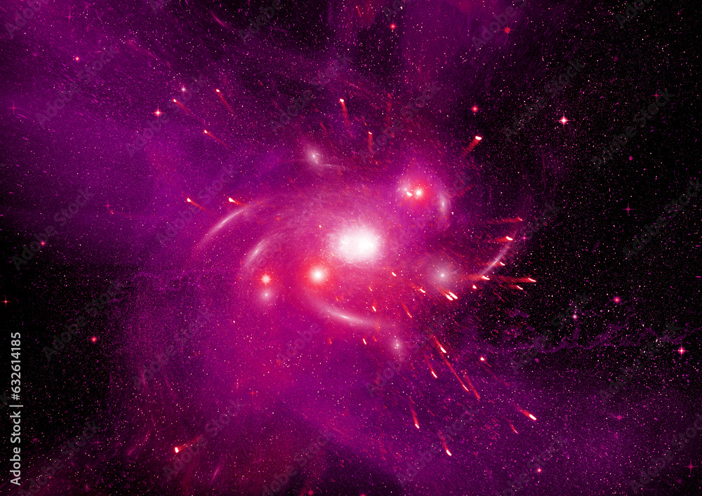 galaxy in a free space. 3D rendering
