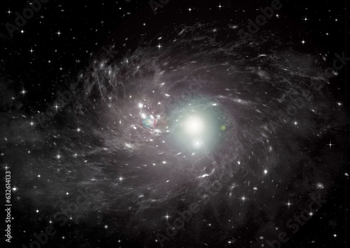 galaxy in a free space. 3D rendering