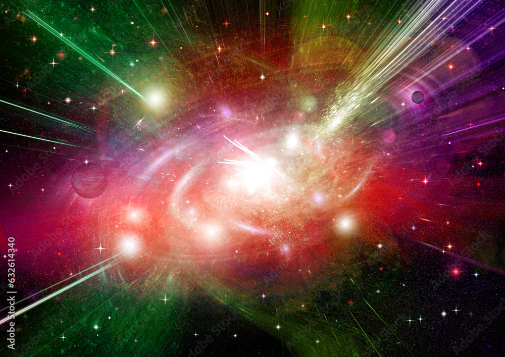 galaxy in a free space. 3D rendering