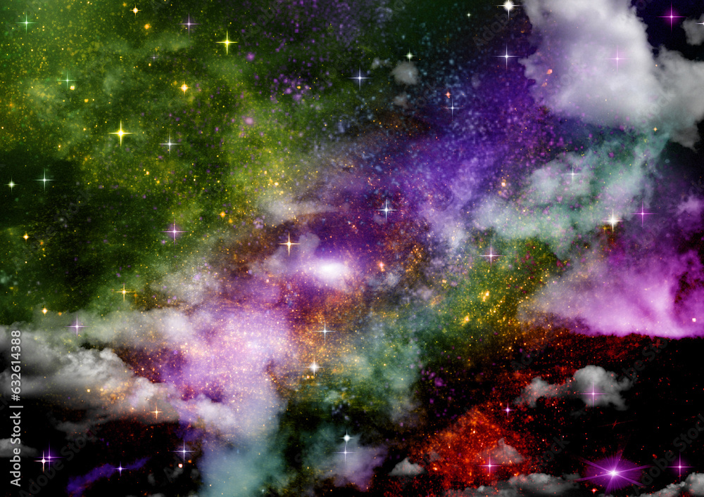 galaxy in a free space. 3D rendering