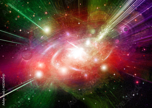 galaxy in a free space. 3D rendering